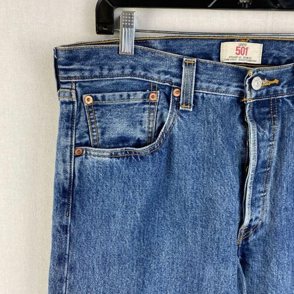 LEVI'S 501 Blue Straight Leg Jean - Picture 3 of 10